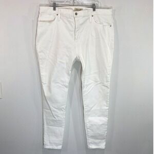Madewell 9" High Rise Skinny Crop Jeans White Denim Size‎ 36 Stretch Casual